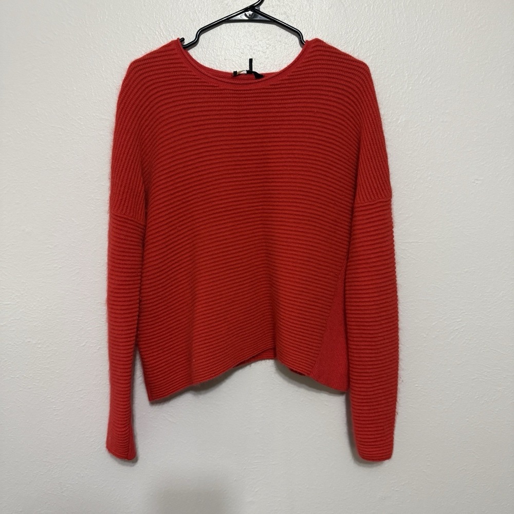 Maje Angora Blend Red Ribbed Knit‎ Sweater Size Medium Soft Quiet Luxury